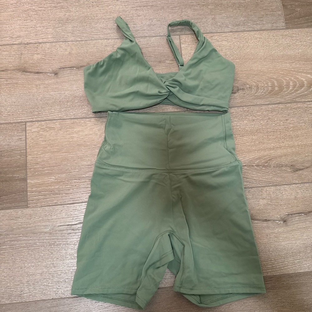 Green Two-Piece Activewear Set